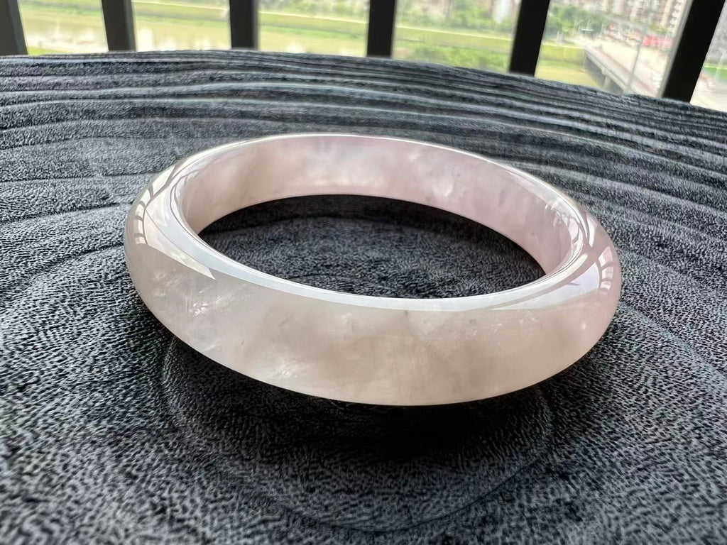Natural Rose Quartz bangle crystal bracelet