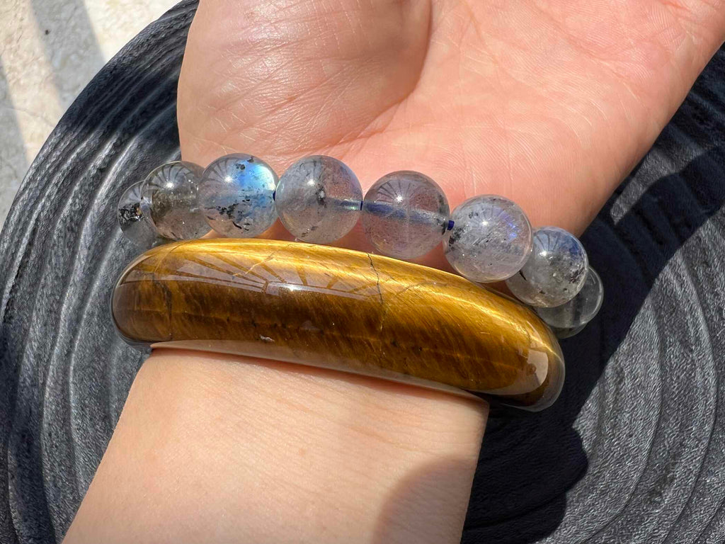 Labradorite Natural crystal bracelet Real gems stone bangle