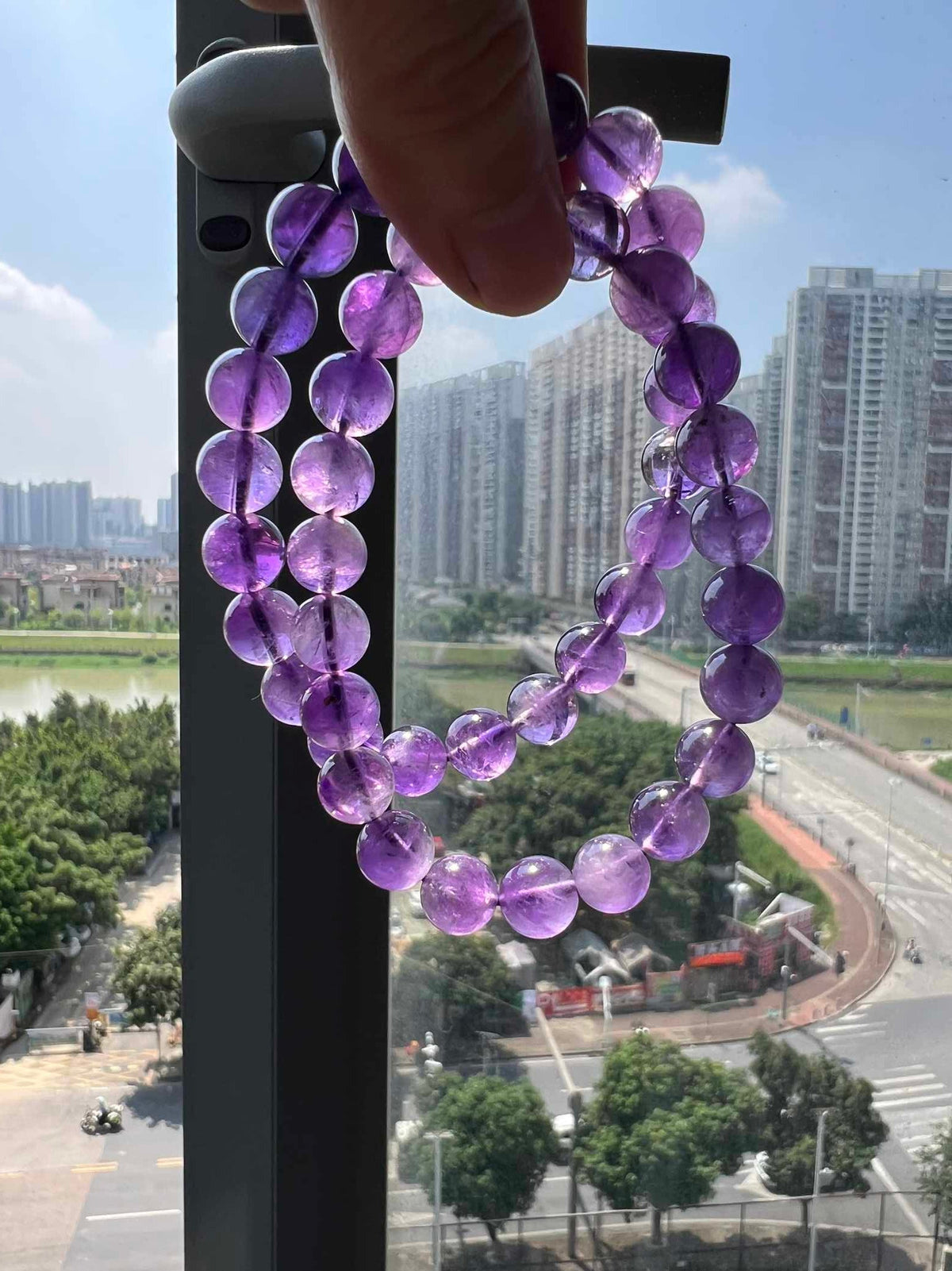 Natural crystal Amethyst bracelet Real gems stone bangle