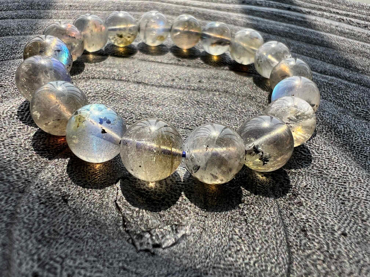 Labradorite Natural crystal bracelet Real gems stone bangle