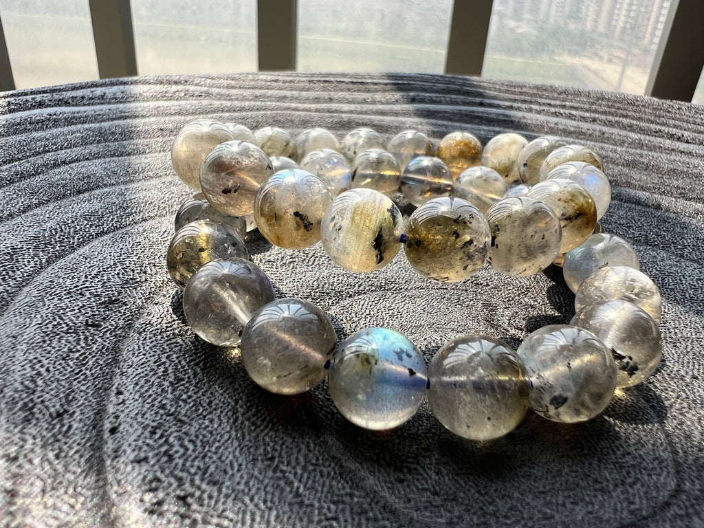 Labradorite Natural crystal bracelet Real gems stone bangle