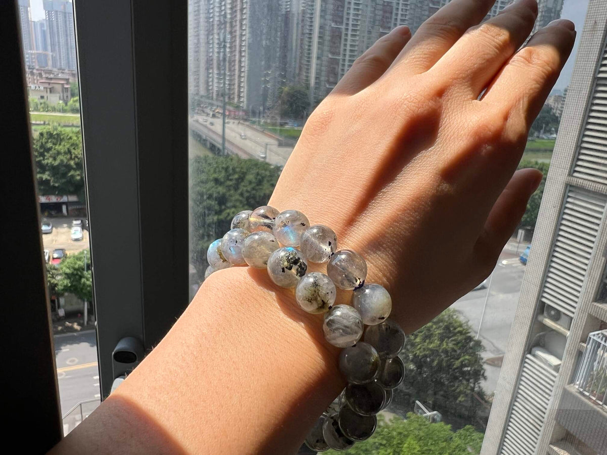 Labradorite Natural crystal bracelet Real gems stone bangle