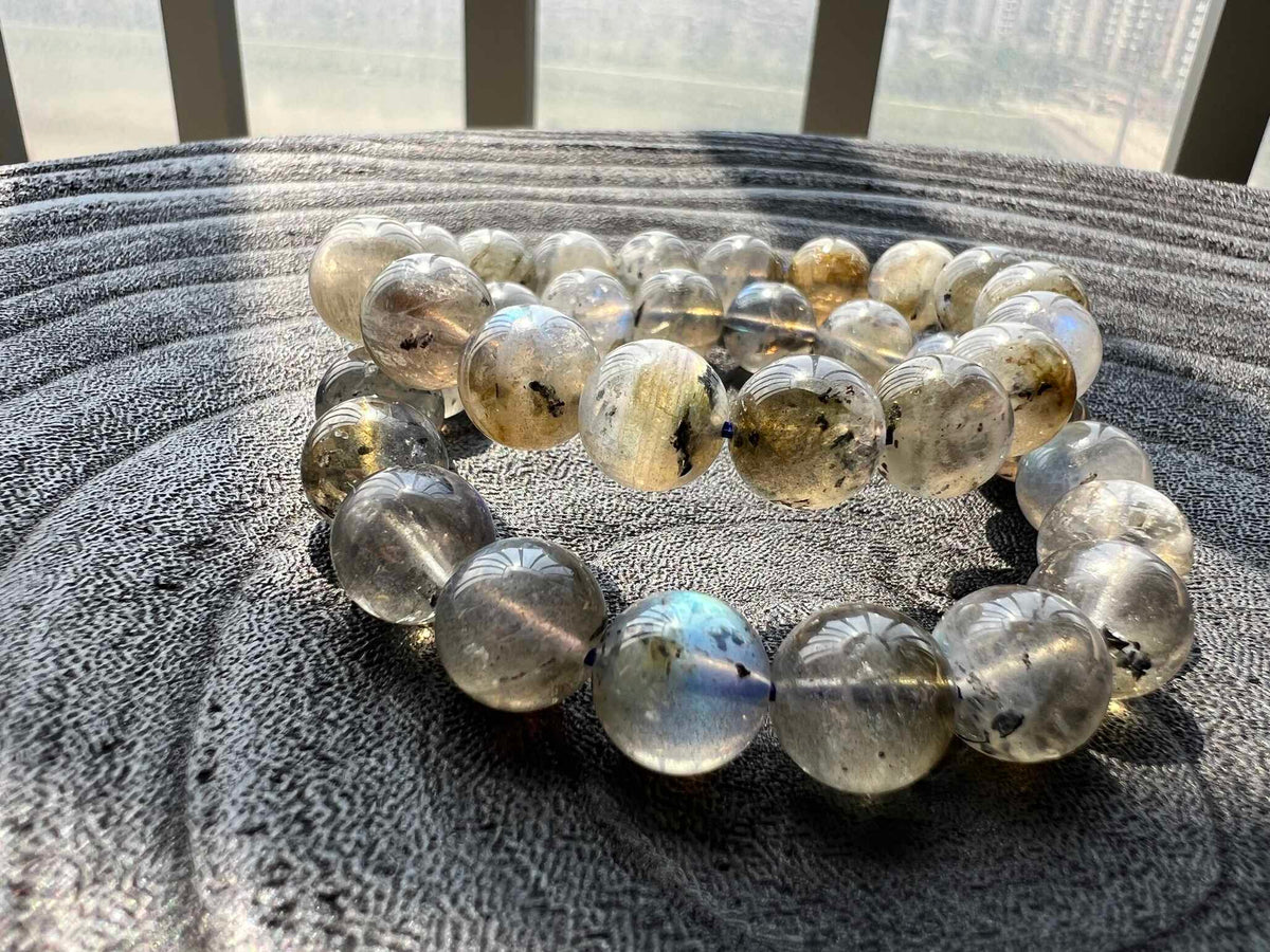 Labradorite Natural crystal bracelet Real gems stone bangle