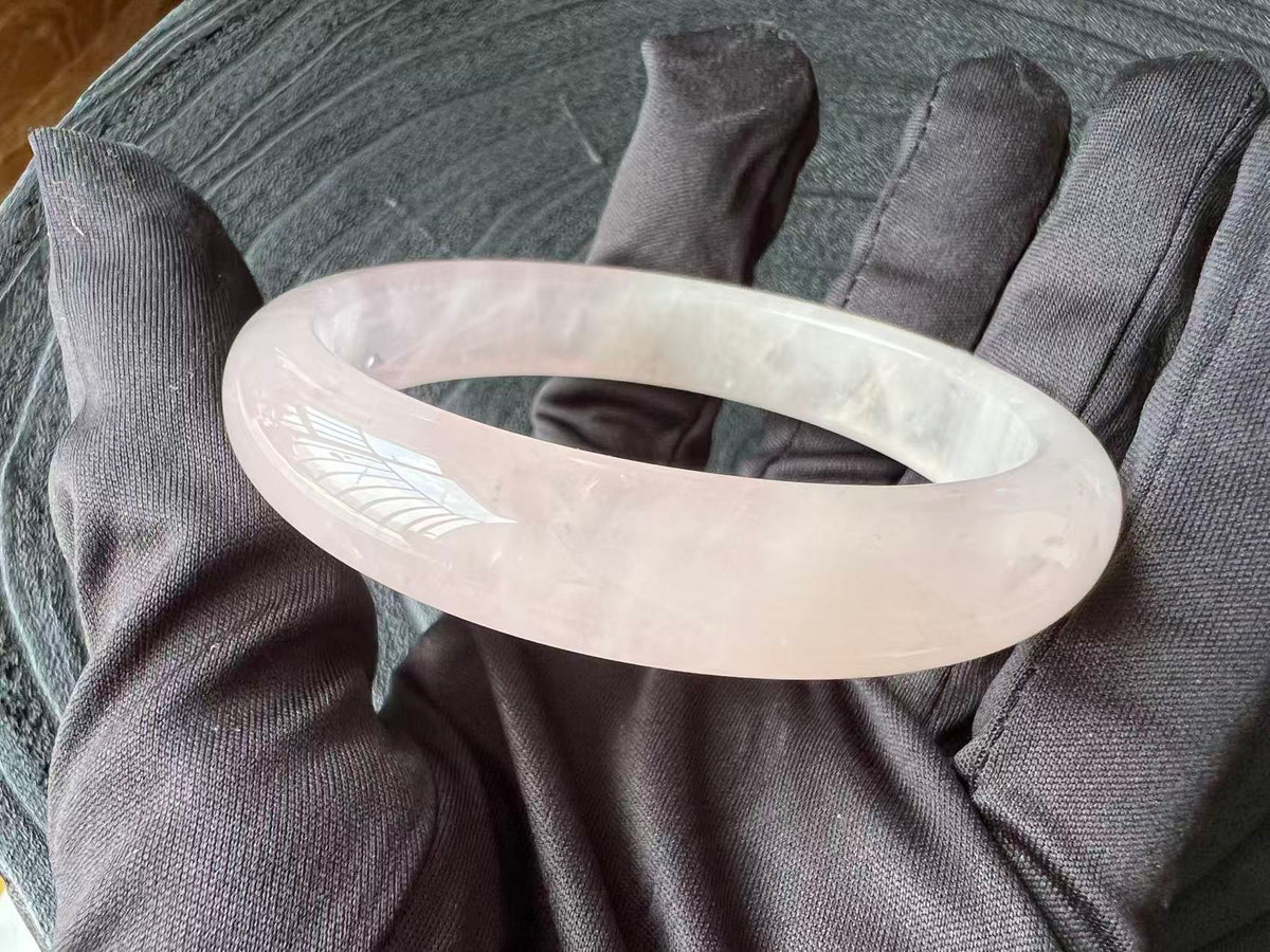 Natural Rose Quartz bangle crystal bracelet