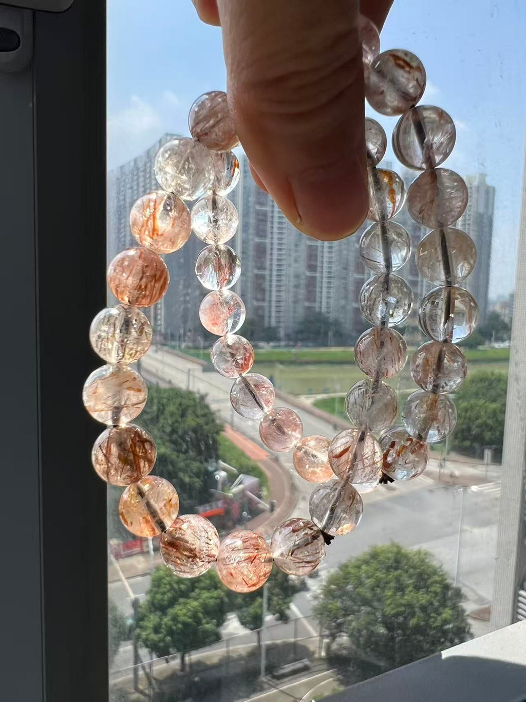 Super seven Natural crystal bracelet Real gems stone bangle
