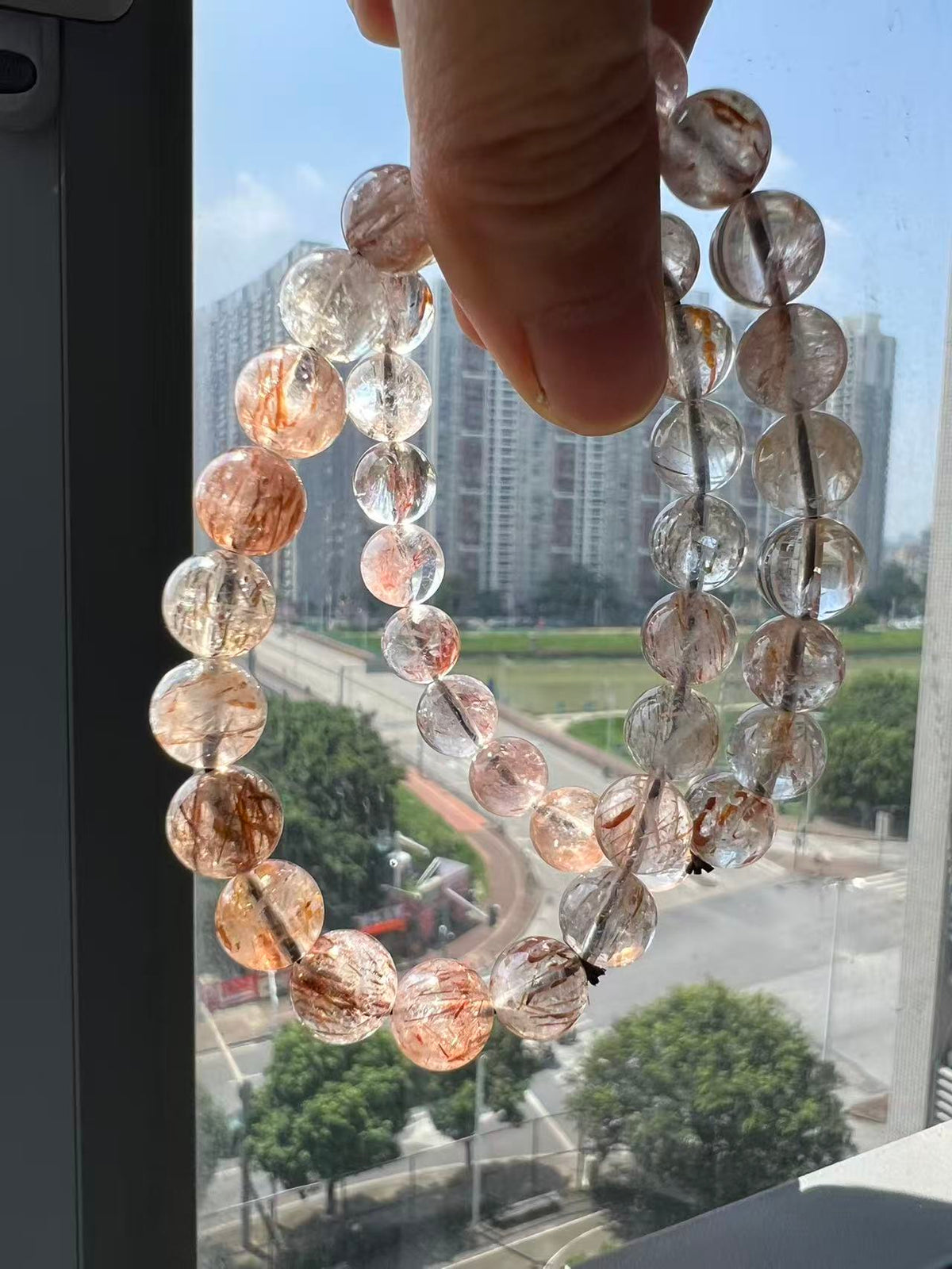 Super seven Natural crystal bracelet Real gems stone bangle