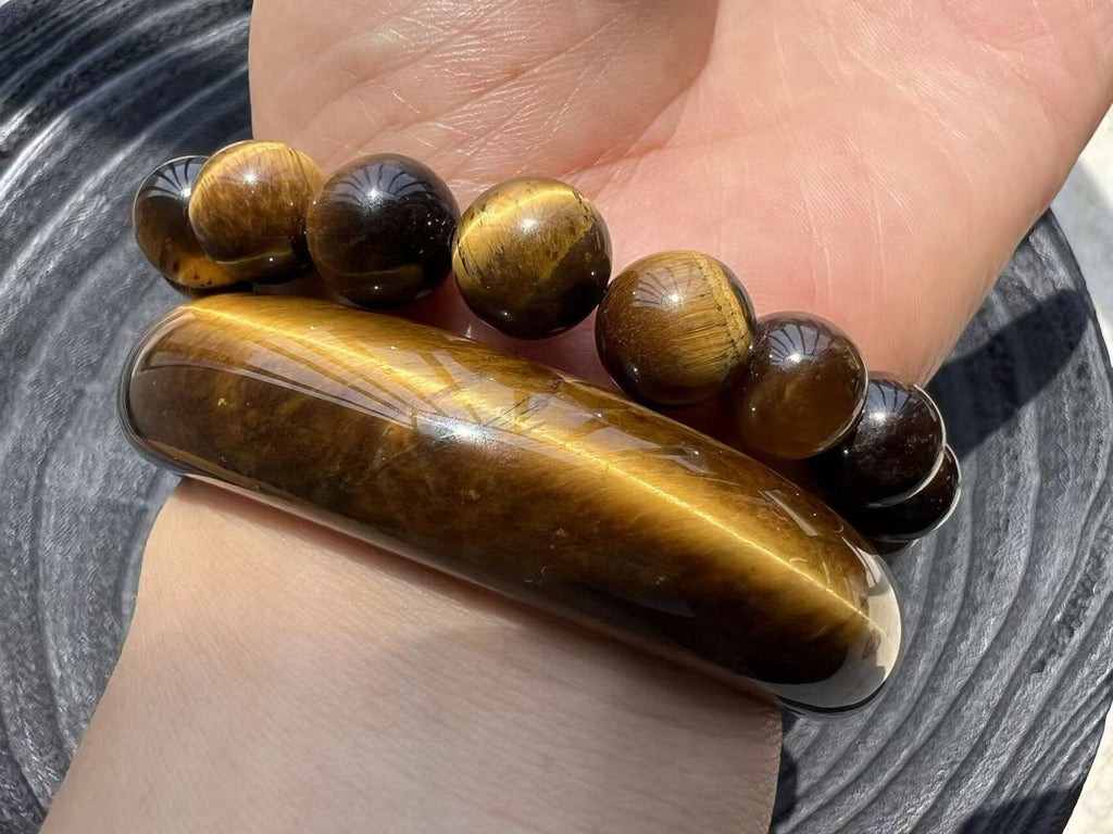 Natural crystal Tiger's eye bangle for men and women Energy Protection Crystal Real stone
